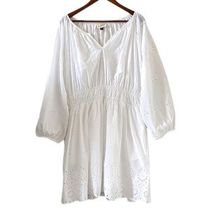 Universal Thread NEW White Eyelet Long Sleeve Dress Size XXL